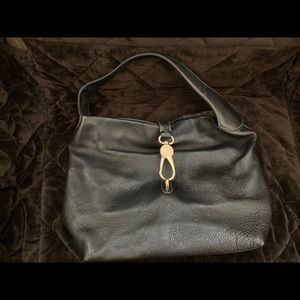 Dooney & Bourke large black hobo gold hardware